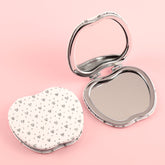 Customized Patterns and Five Shapes Available, Made of PU Glitte Leather, with HD Glass and Silver Frames, Available in Pink and White, Creating a Dazzling New Makeup Experience